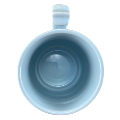 Top view of blue Little Twin Stars collectible mug by Sanrio with sturdy handle