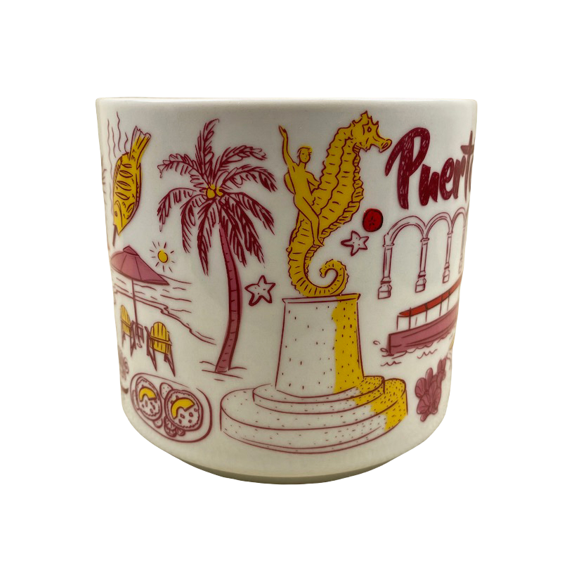 Starbucks Been There Puerto Vallarta Mug featuring colorful illustrations of local landmarks and symbols
