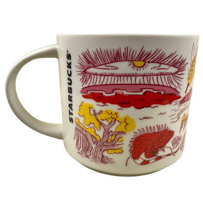 Starbucks Been There Puerto Vallarta Mug with colorful sunset and wildlife illustration on white ceramic