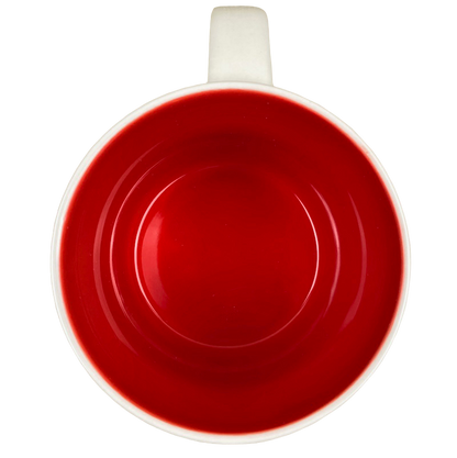 Top view of Starbucks Been There Puerto Vallarta Mug showing bright red interior and white handle